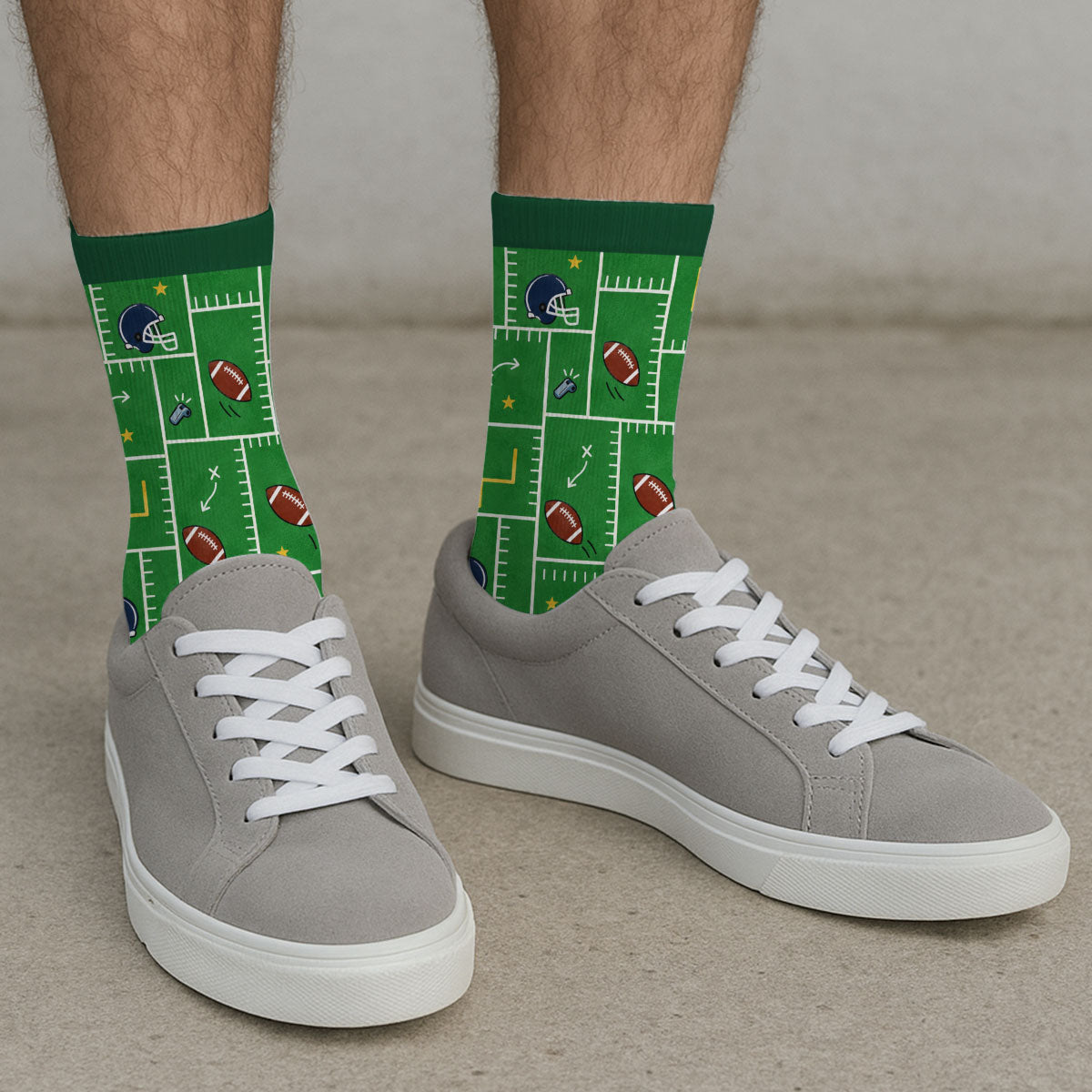 Custom Name Football Fan Footwear, Game Day Christmas Gift • Do Not Disturb - Personalized Crew Socks