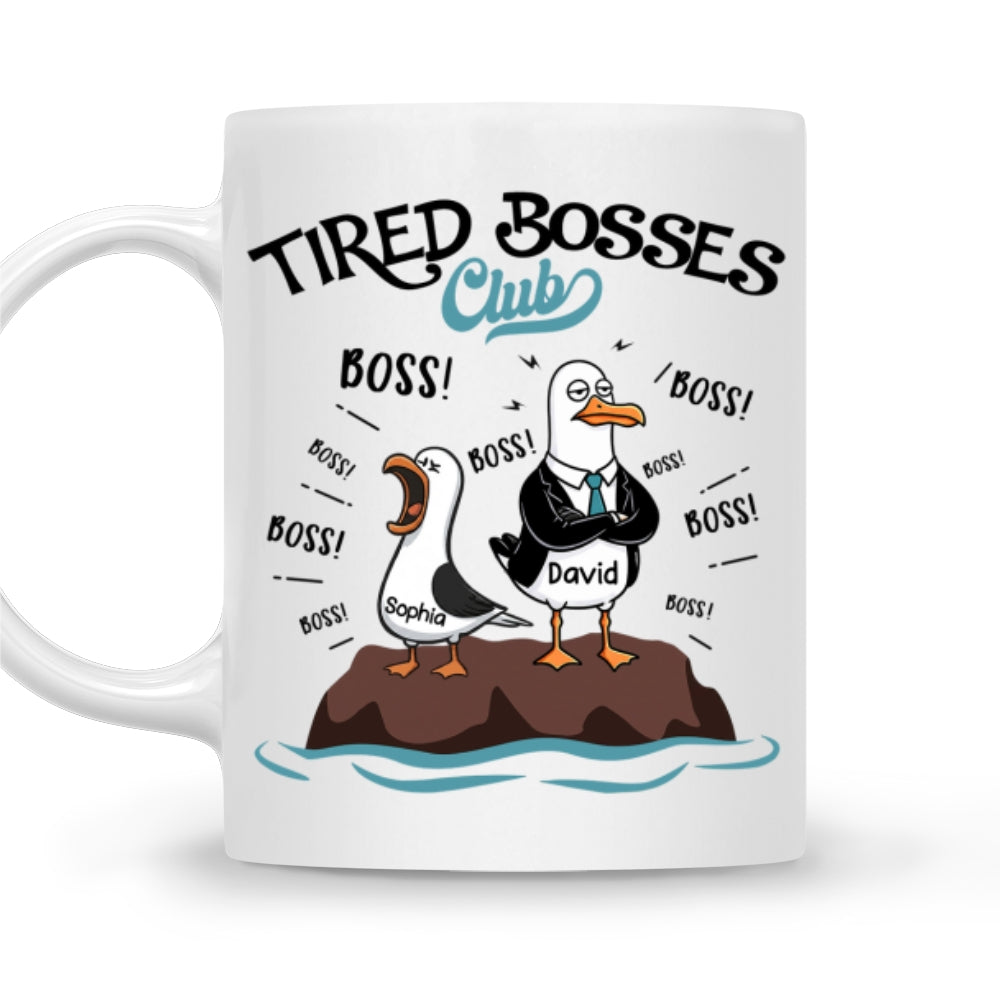 Custom Coworker, Christmas & Birthday Team Appreciation Gift • Tired But Great Boss - Personalized Coffee Mug