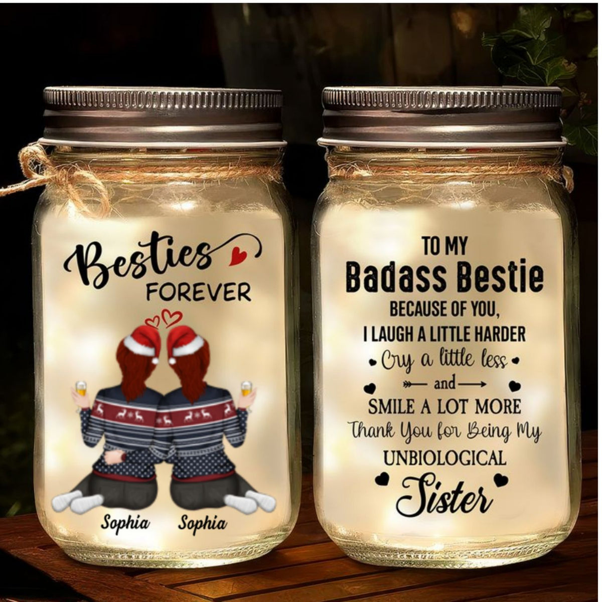 Besties Forever - Personalized Mason Jar Light
