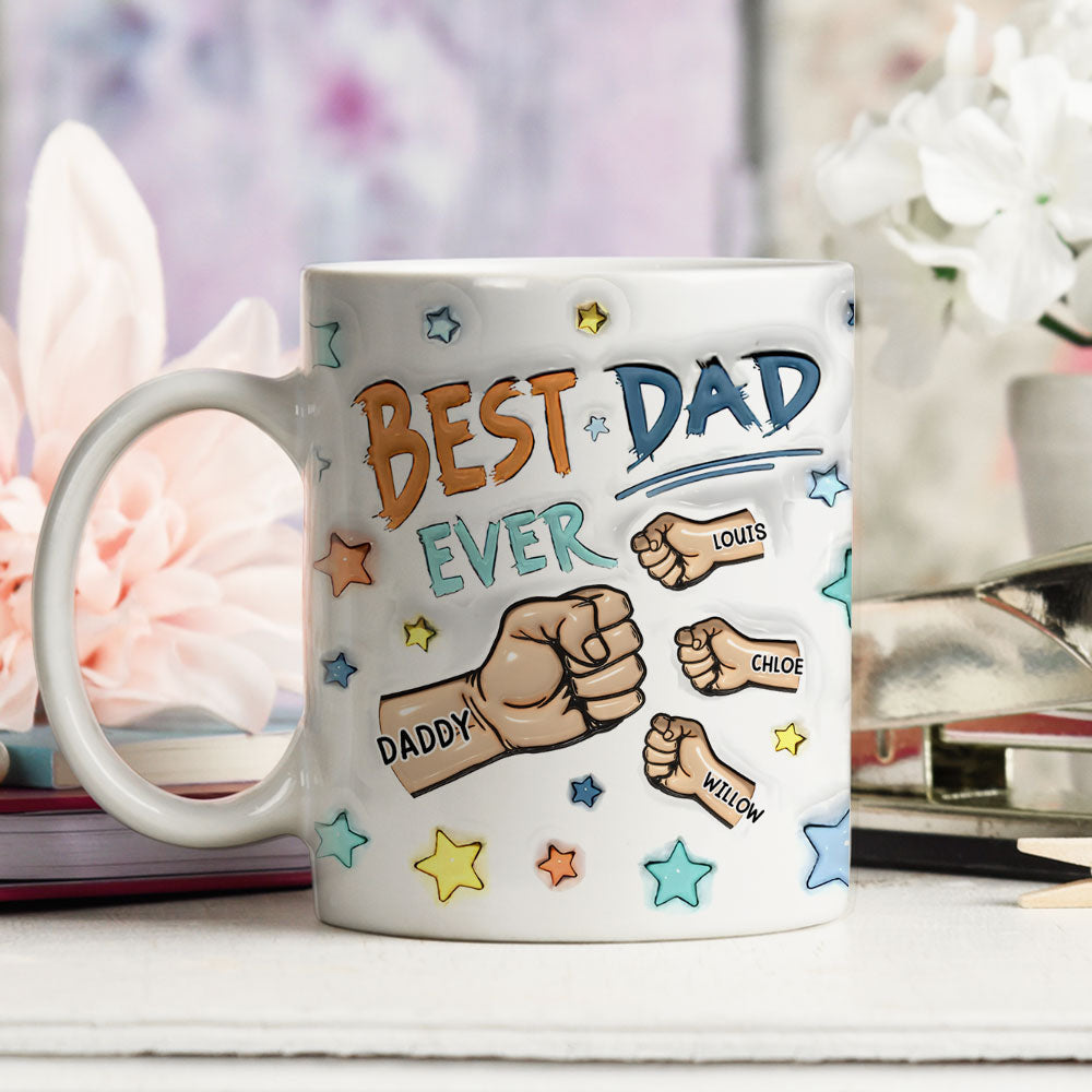 Custom Christmas & Birthday Gift for Dad • Worlds Greatest Dad - Personalized 3D Inflated Effect Mug