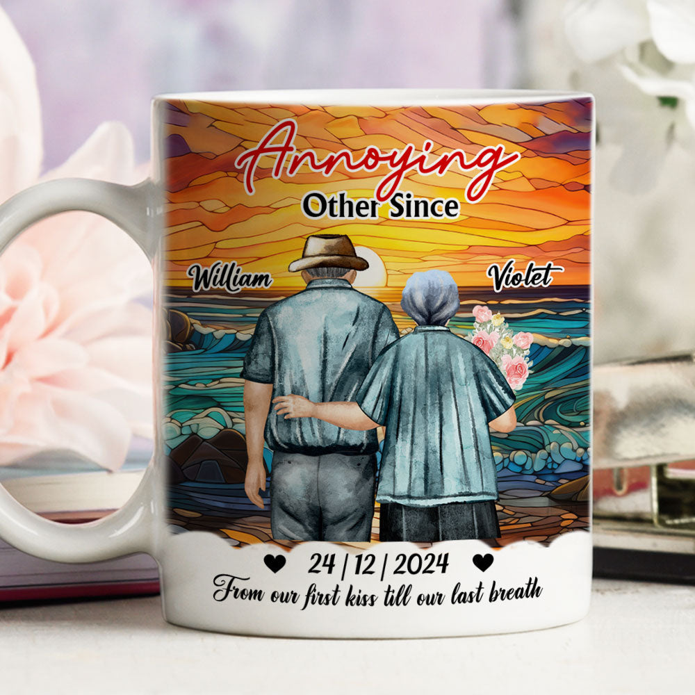 Custom Anniversary Keepsake Gifts For Couple • From Our First Kiss - Personalized Coffee Mug