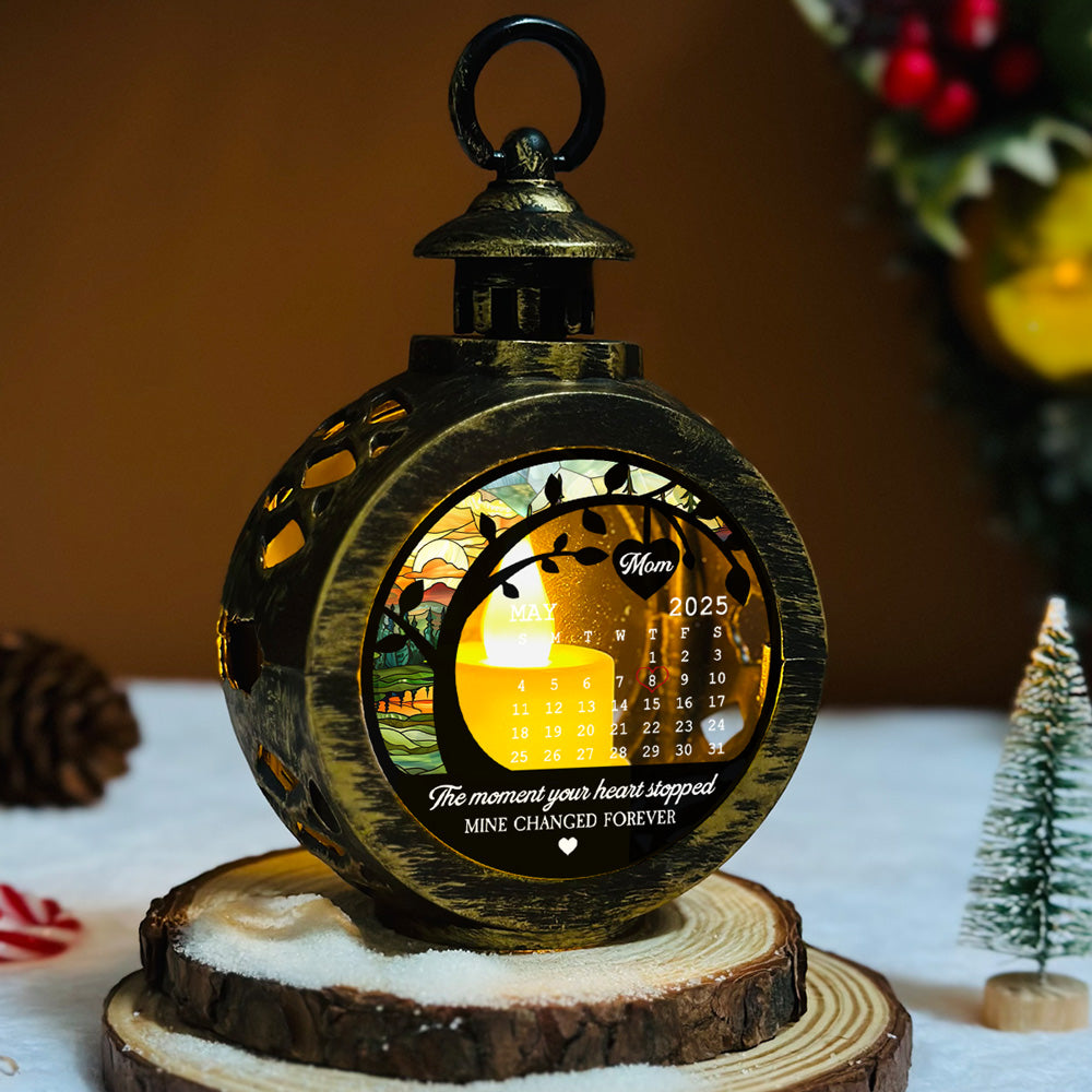 Custom Name Memorial Christmas Night Light, Remembrance Gifts • Love From Heaven - Personalized Christmas Lantern