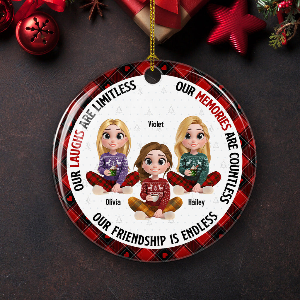 Custom Friendship Christmas Ornament, Best Friend Gift •  We Are Best Friends - Personalized Ceramic Ornament