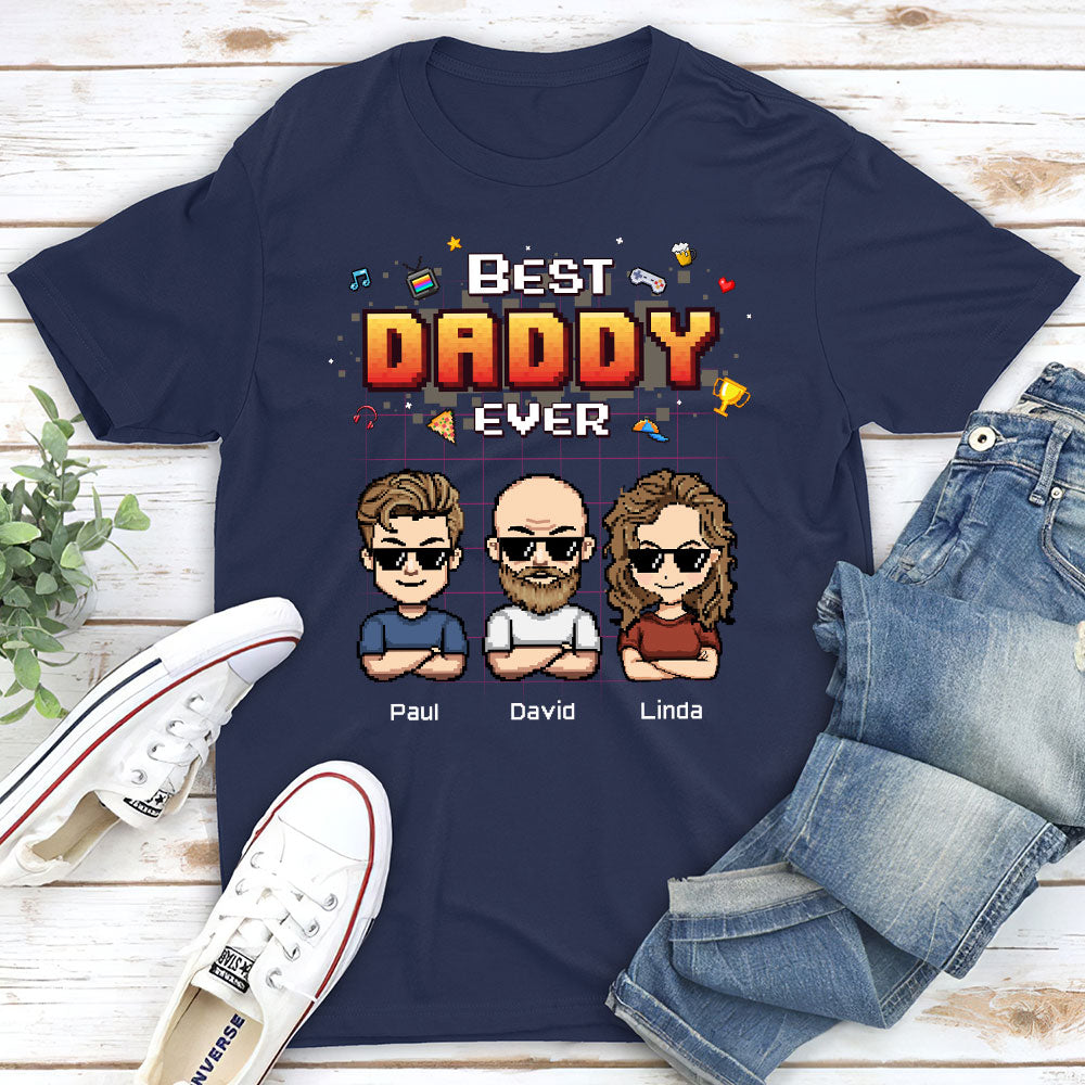Custom Father's Day, Special Gift for Dad & Grandpa • Best Dad Pixel - Personalized Shirt