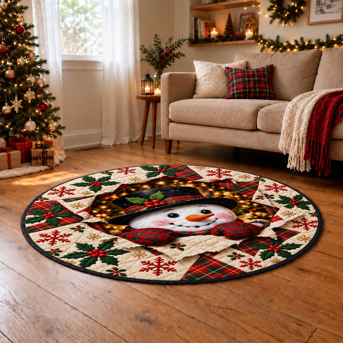 Surprise And Merry Christmas - Personalized Quilted Mat