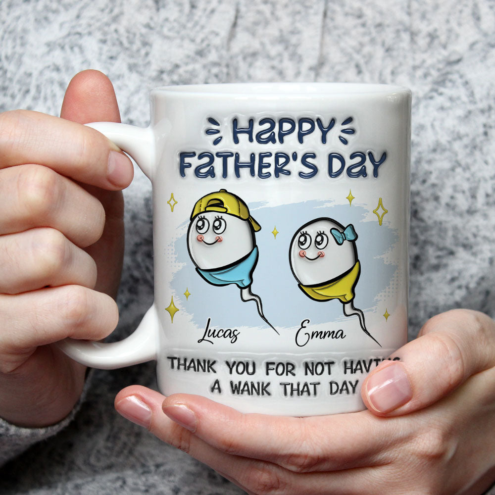 Custom Father's Day, Special Gift for Dad & Grandpa • Thanks Dad - Personalized 3D Inflated Effect Mug