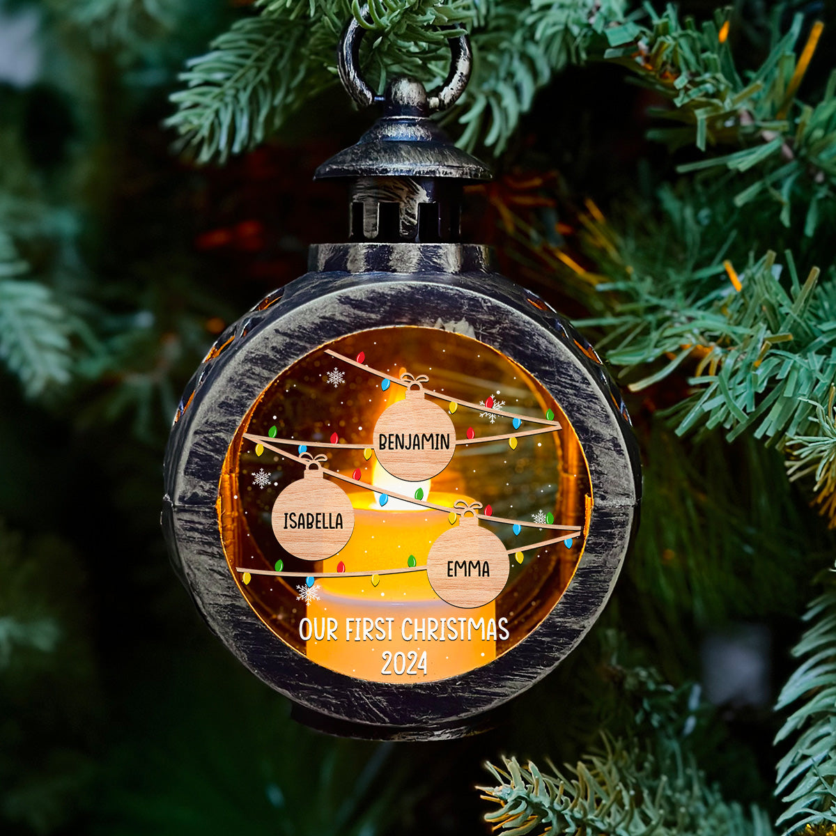 Custom Family Christmas Gifts, Holiday Decor • Merry Christmas Family - Personalized Christmas Lantern