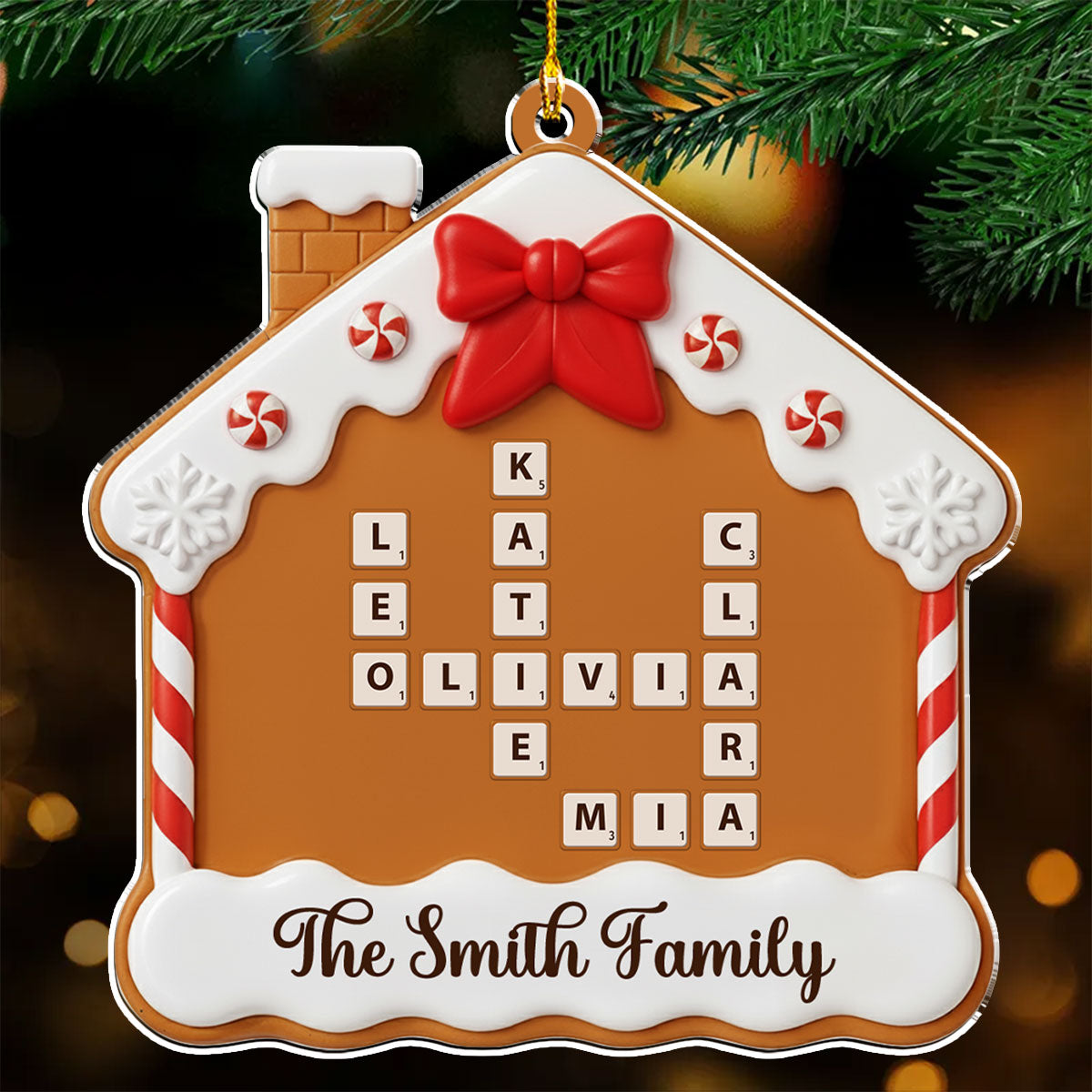 Custom Family Ornament, Christmas Gift for Family Members •  Home Sweet Cake - Personalized Acrylic Ornament