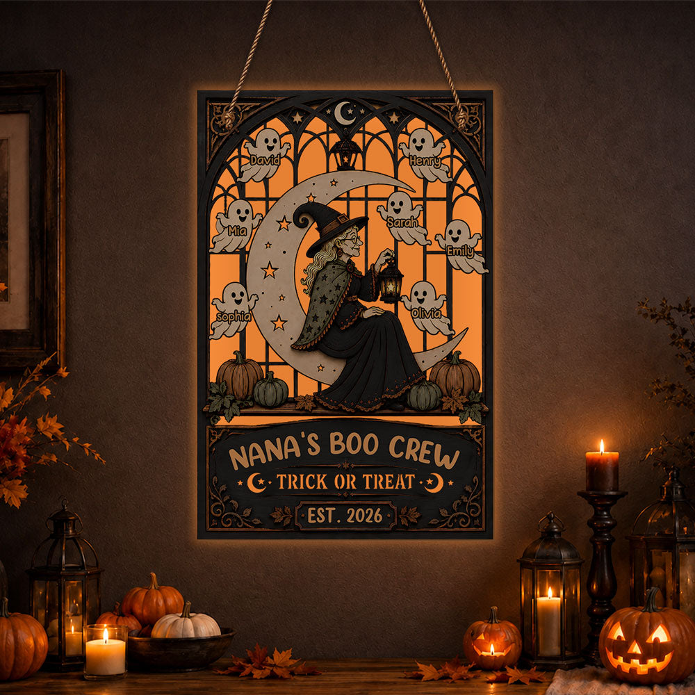 Boo Crew - Personalized Luminous 2-Layered Wood Sign