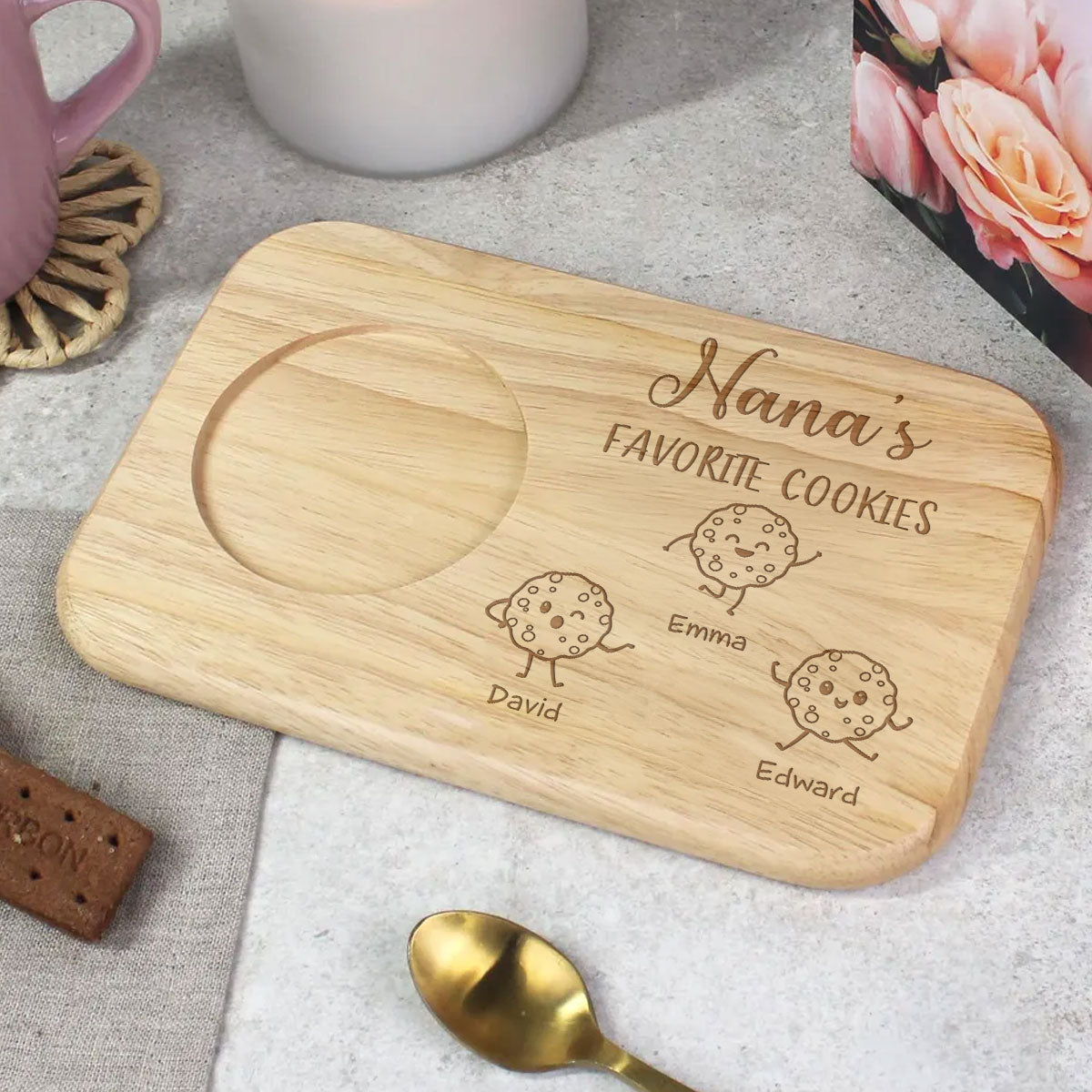 Grandma's Favorite Cookies - Personalized Wooden Treat Board