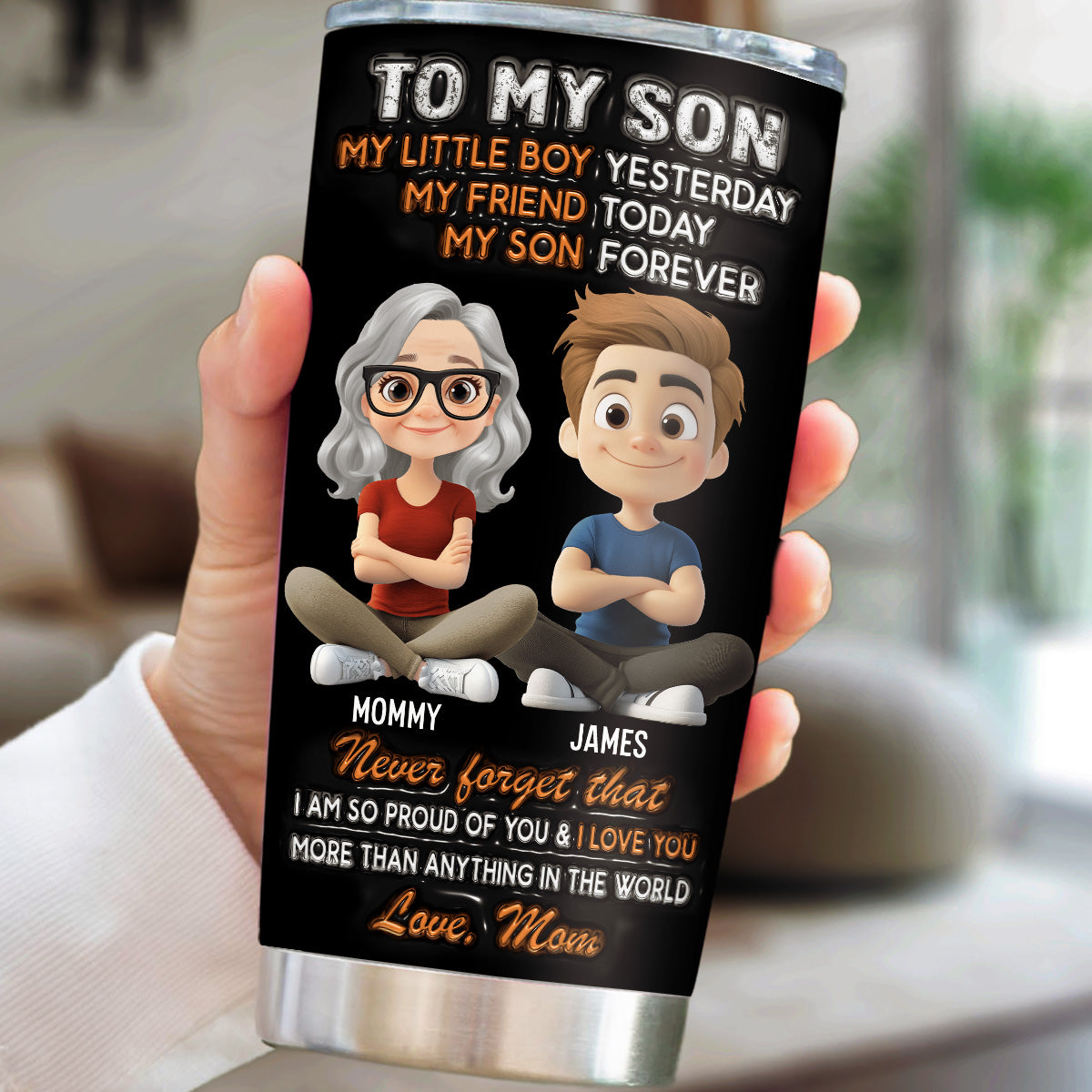 Custom Christmas Birthday Gifts For Son • Mother And Son A Love That Never Ends - Personalized 3D Inflated Effect Tumbler