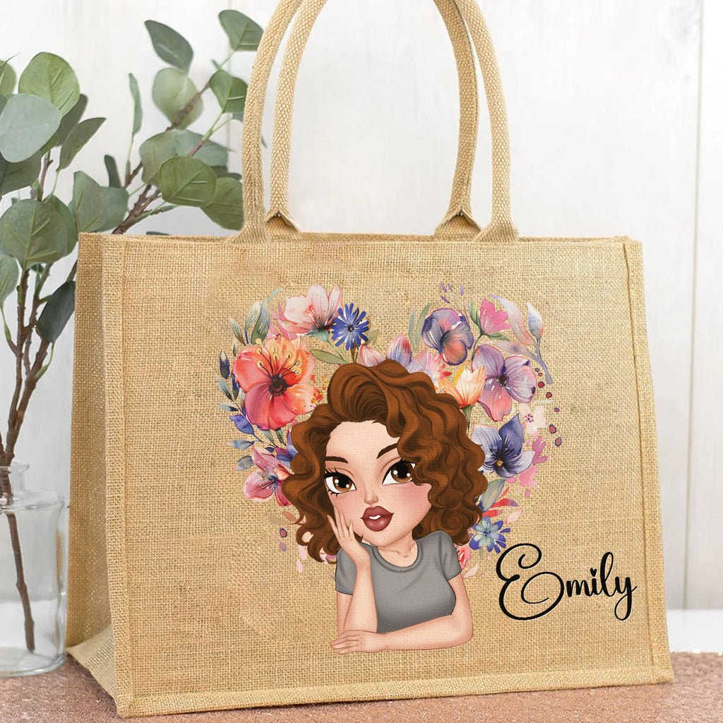 Our Friendship Is The Sweetest Flower Of All - Personalized Jute Tote Bag
