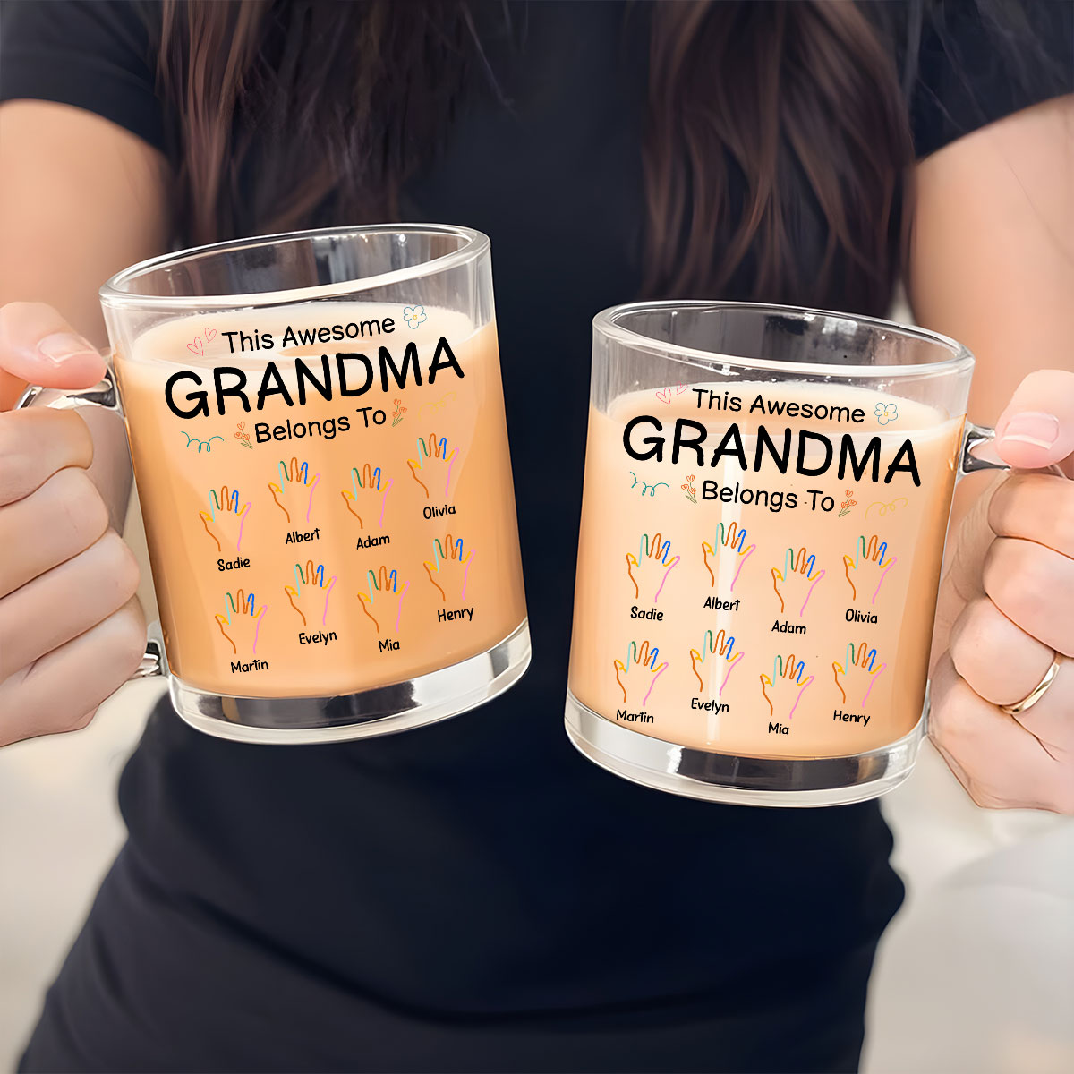 Custom Christmas & Birthday Gift For Grandma • Glass This Awesome Mom Grandma Belongs To - Personalized Glass Mug