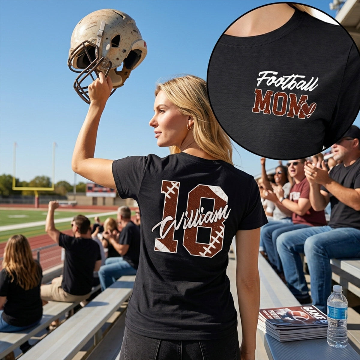 Custom Christmas & Birthday Keepsake Gift • Proud Football Mom - Personalized Shirt