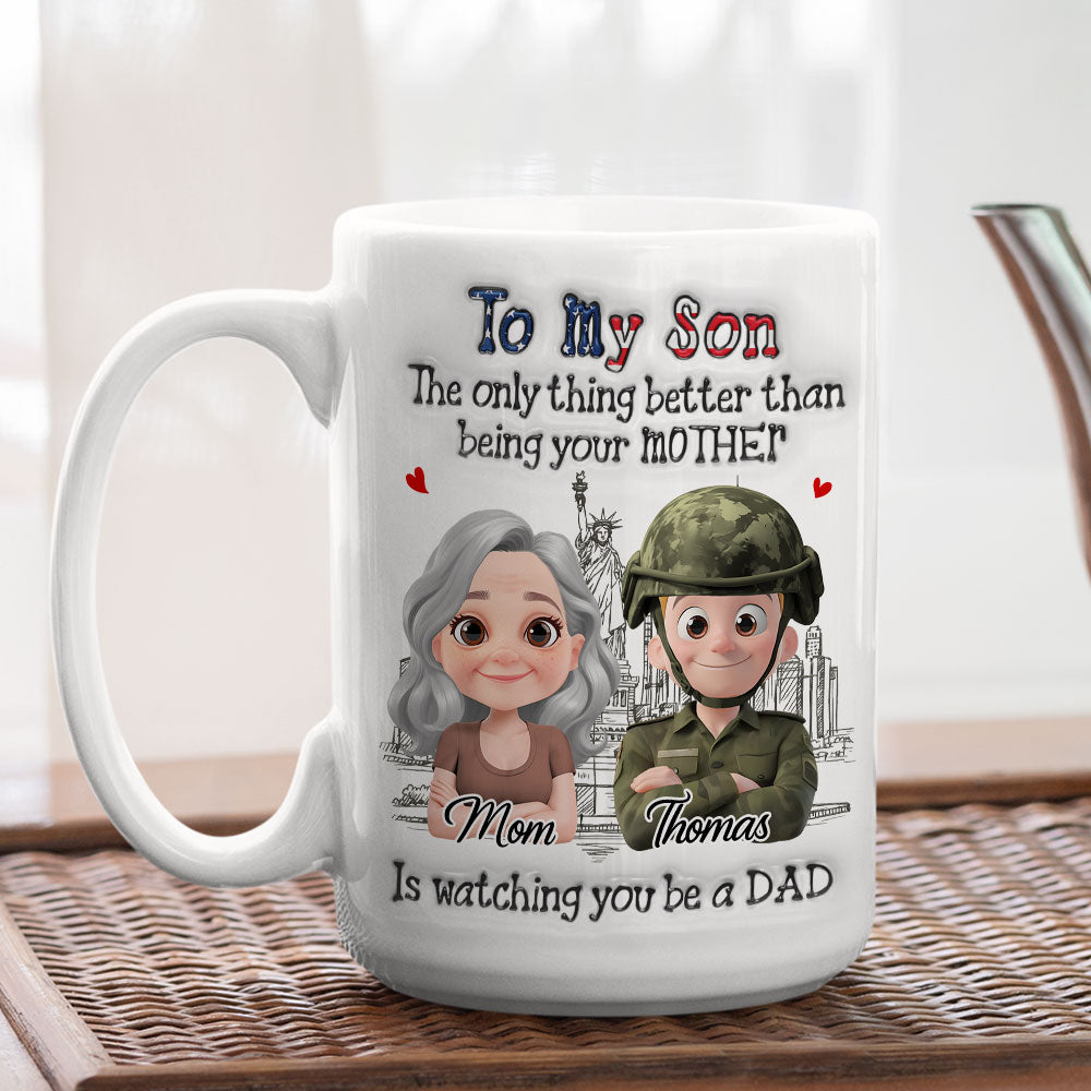 Custom Father's Day Gift For Son • Being A Dad Version 2 - Personalized 3D Inflated Effect Mug