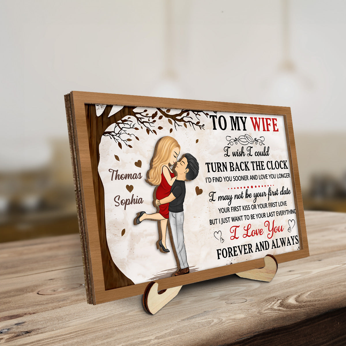 Custom Couple's Decor, Anniversary & Wedding Gift • I Love You Forever And Always - Personalized Wooden Plaque