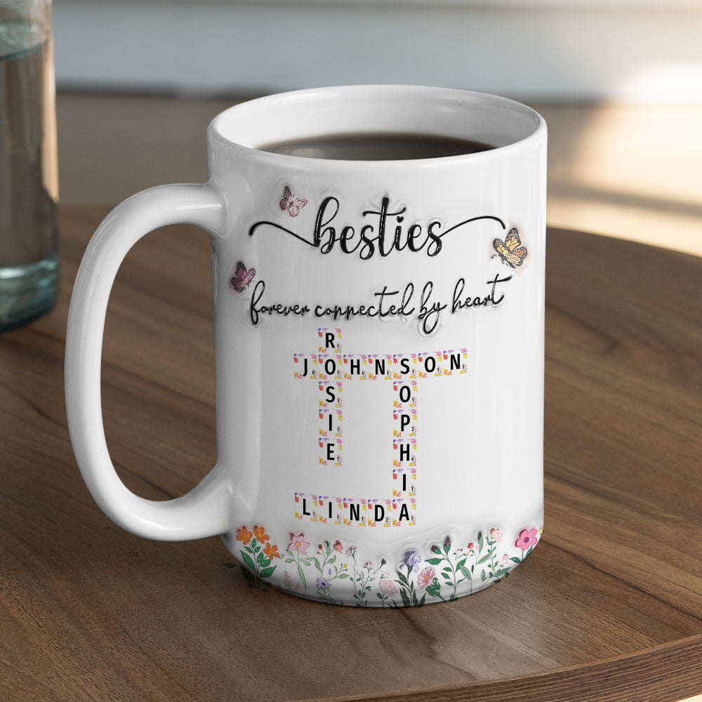Custom Christmas & Birthday Keepsake Gift • We Are Forever Connected at Heart - Personalized 3D Inflated Effect Mug