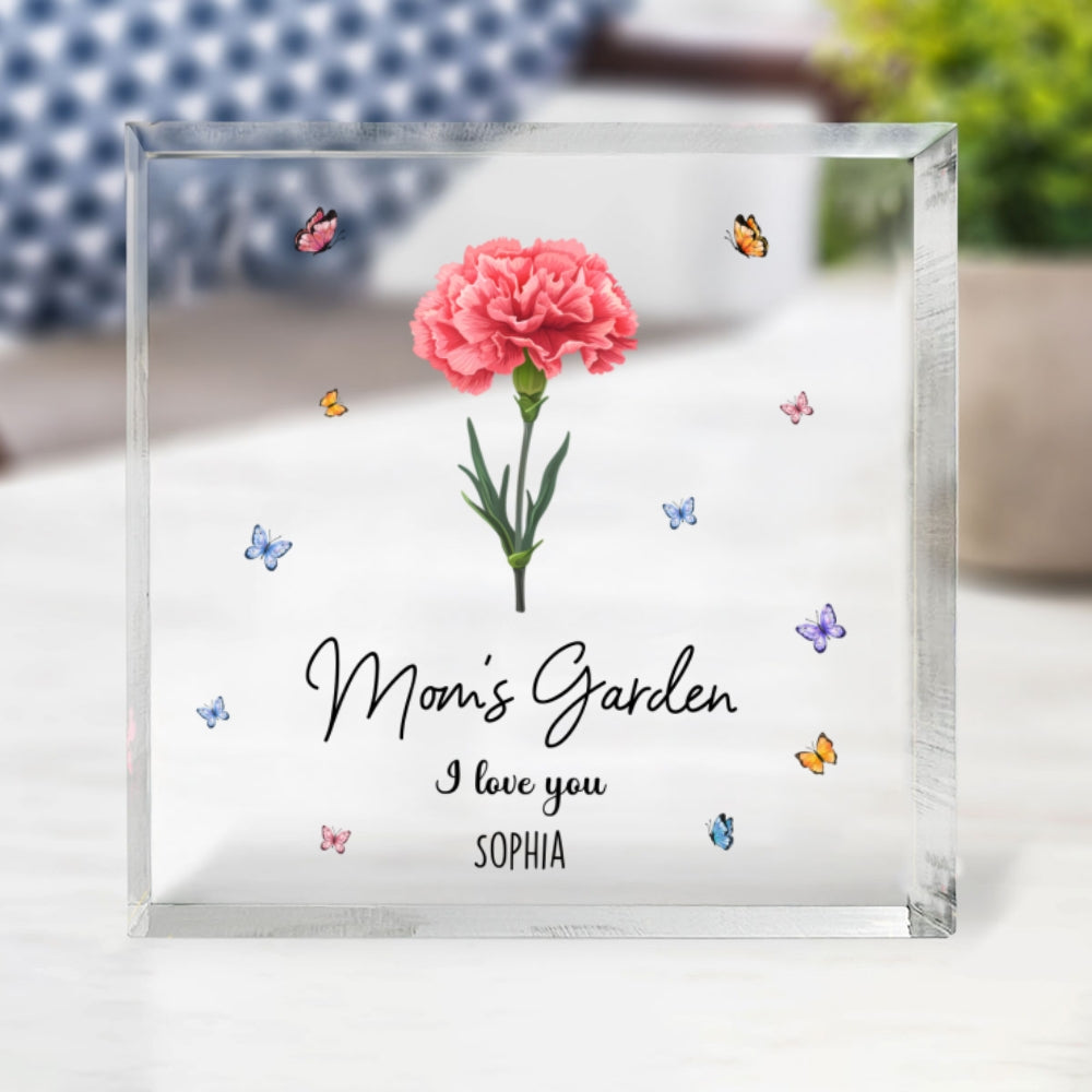 Custom Mother's Day Decor, Gift for Mom & Grandma • Flower Birth Month Garden - Personalized Acrylic Plaque