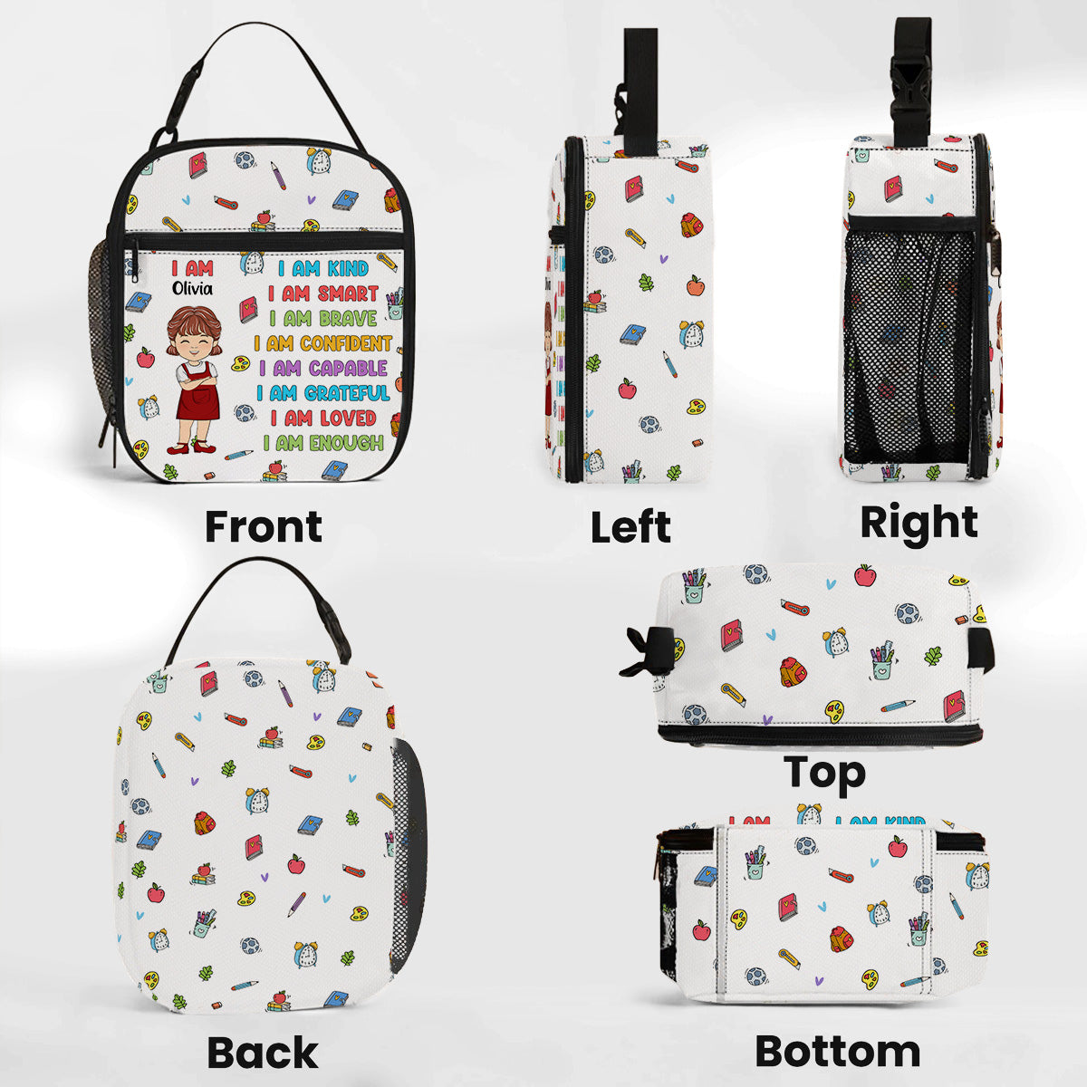 Kind Smart Loved - Personalized Insulated Lunch Bag