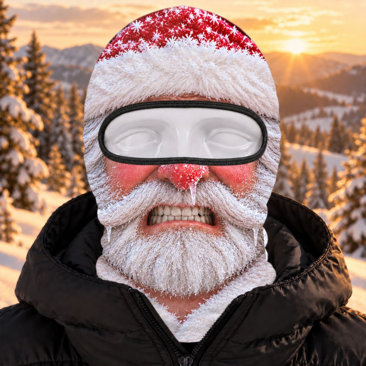 Custom Funny 3D Face Balaclava, Gag Gift For Ski Lovers & Friends • Sleigh All Day Après All Night - Personalized Ski Mask