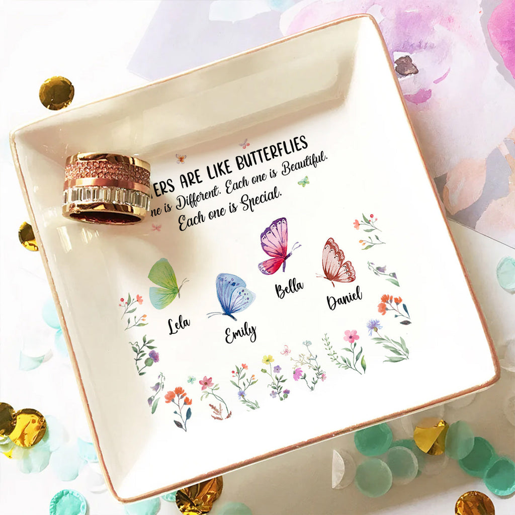 Custom Bestie Trinket Dish, Birthday Christmas Gift For Best Friend • Sister Are The Gardeners Of Our Souls - Personalized Jewelry Dish