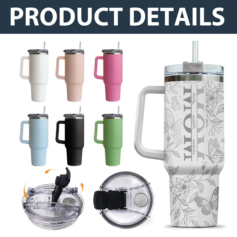 Custom Mother's Day Birthday Gifts For Mom • The Love Of Mom - Personalized Engraved 40oz Tumbler With Handle