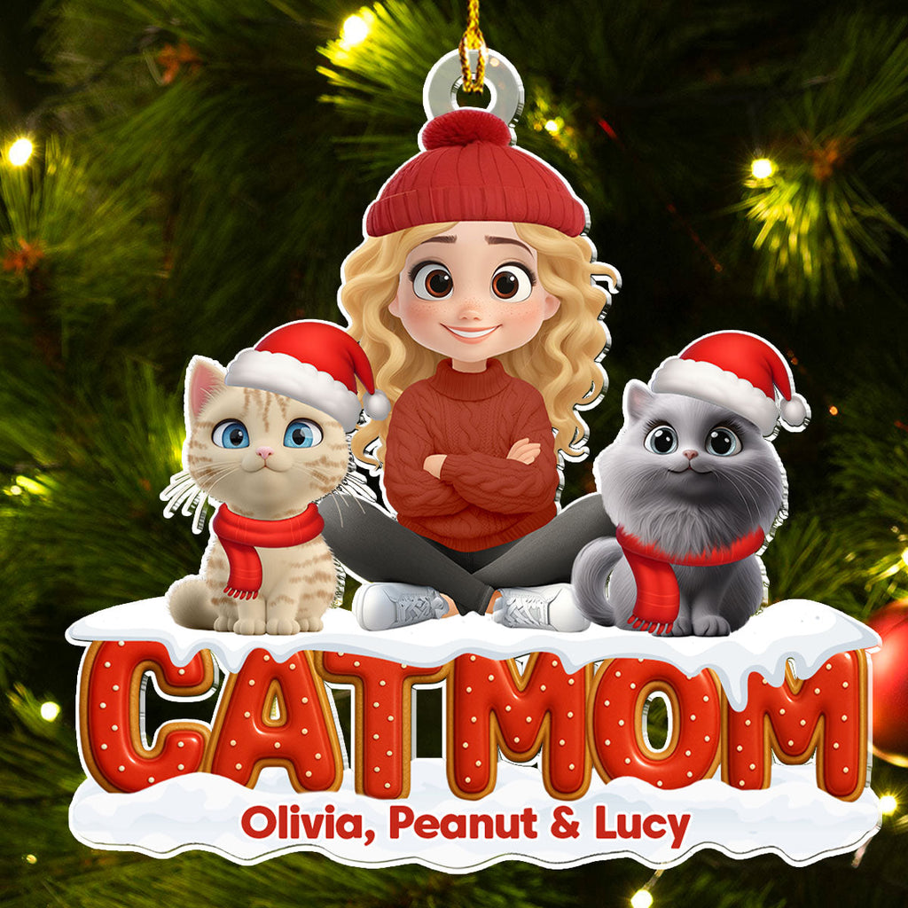Custom Keepsake Christmas Ornament •  Our Unbroken Bond Cat Ver - Personalized 3D Effect Acrylic Ornament