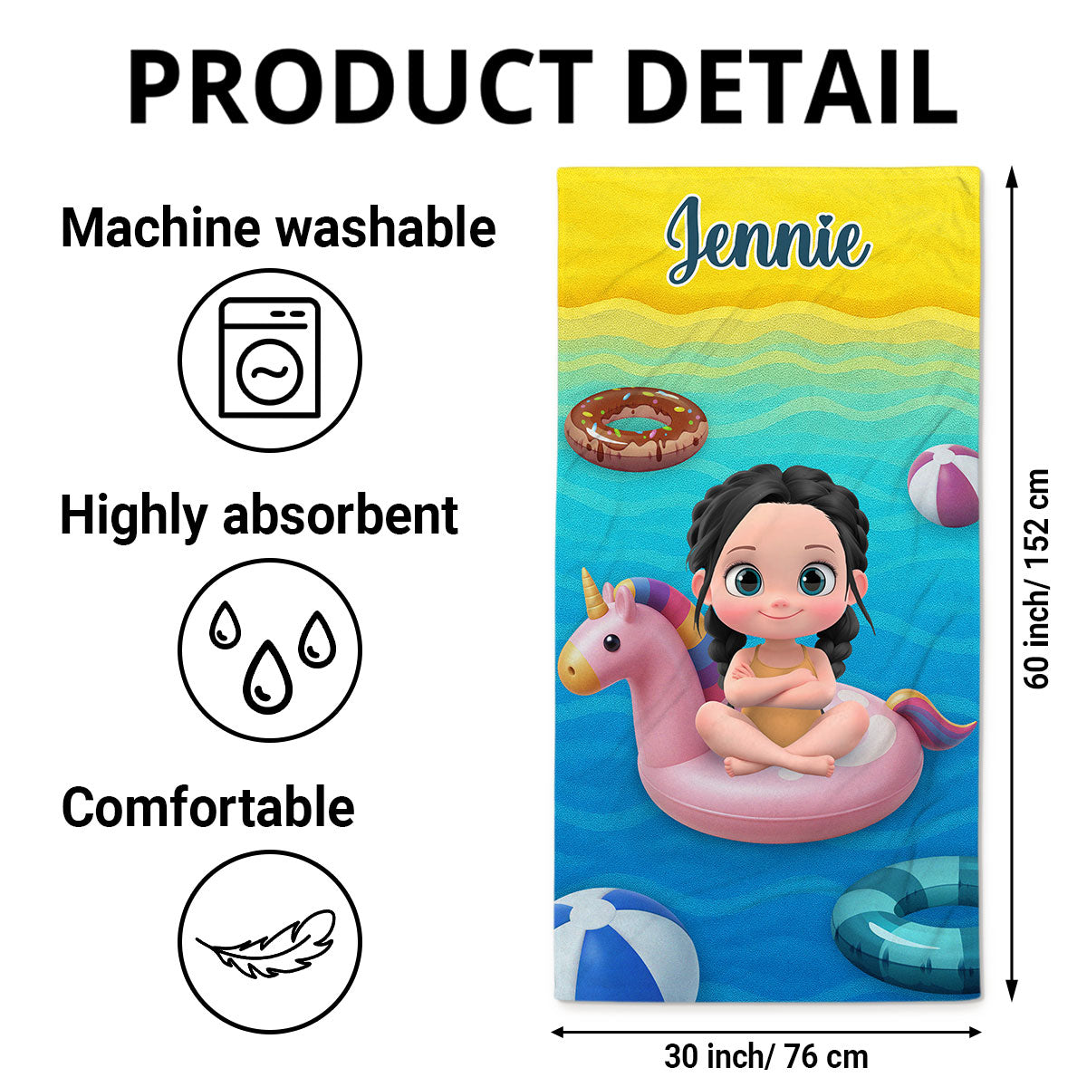 Summer Fun - Personalized Beach Towel