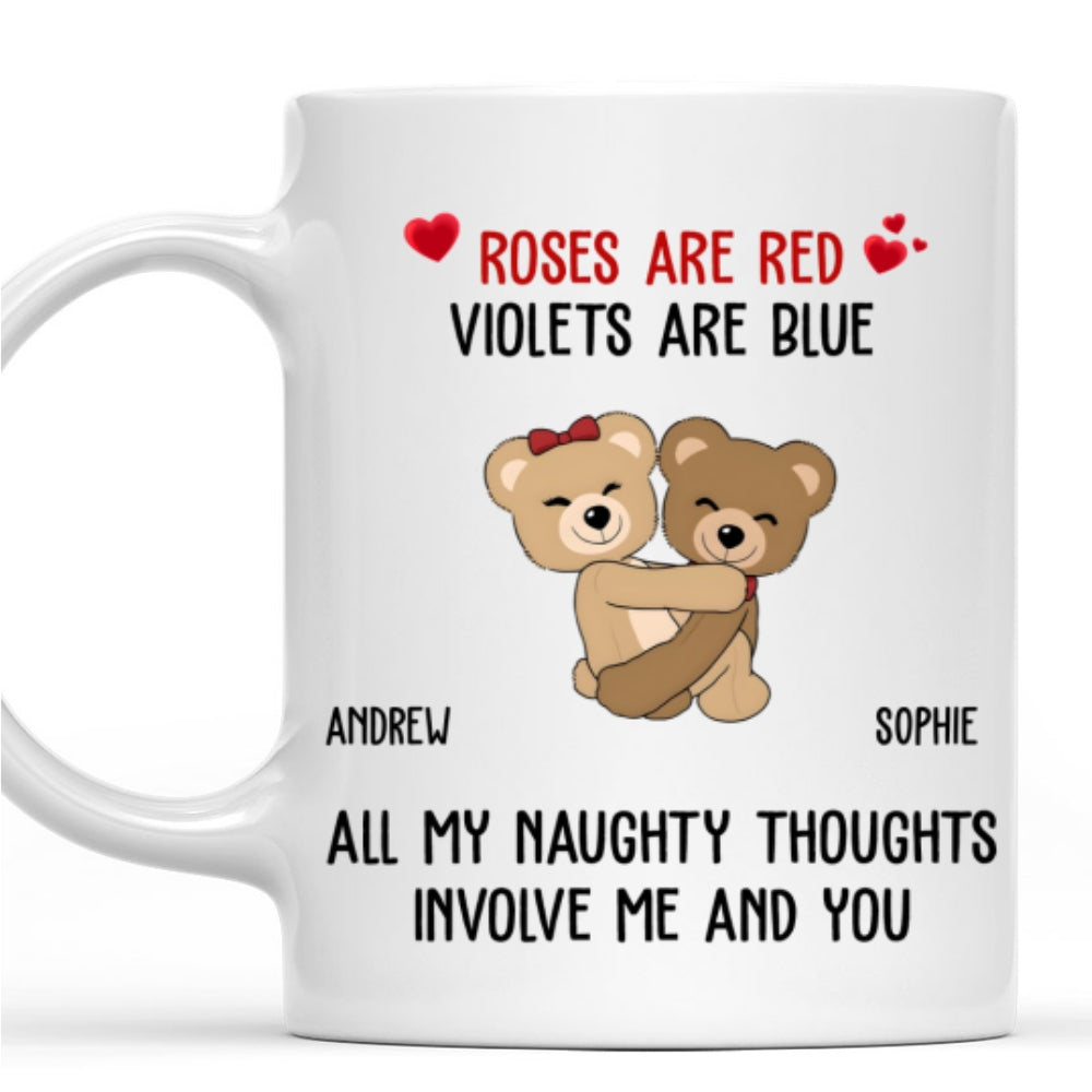 Custom Anniversary Keepsake Gifts For Couple • Naughty Thoughts - Personalized Coffee Mug