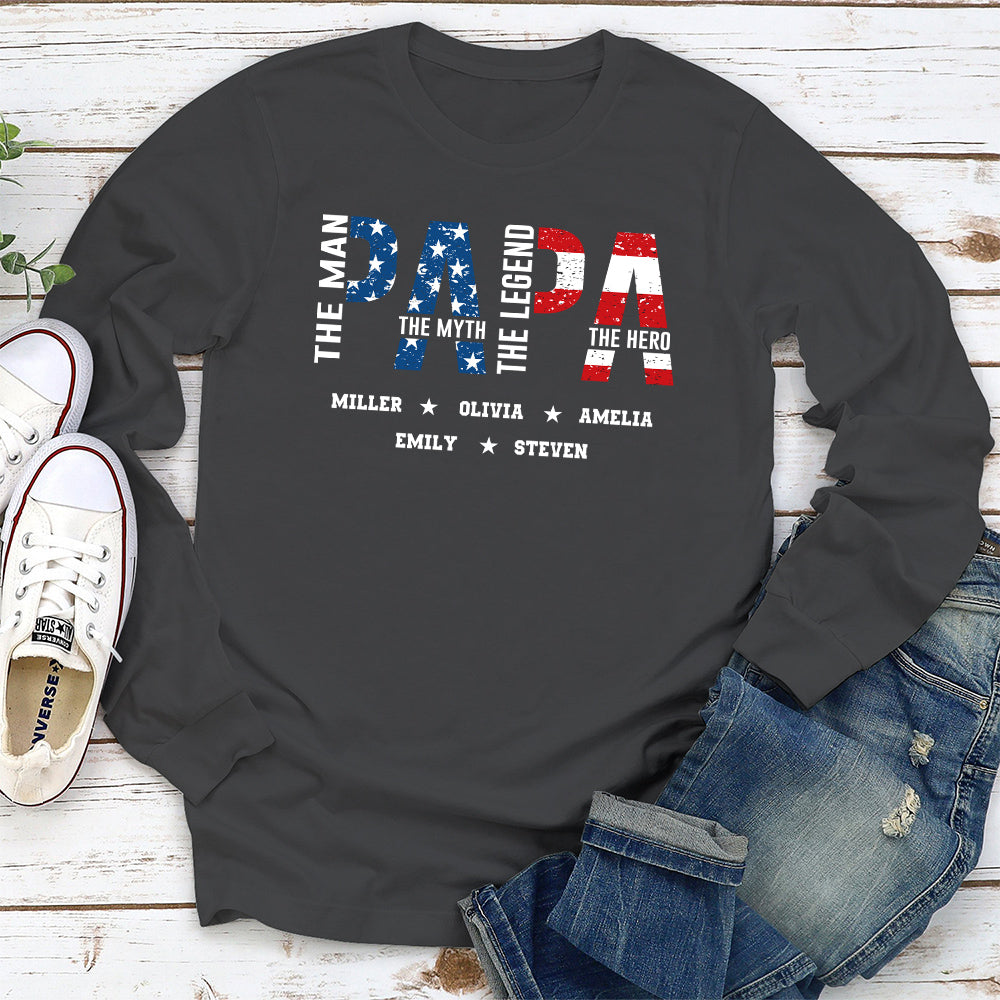 Custom Father's Day, Special Gift for Dad & Grandpa • Papa The Man The Myth - Personalized Shirt
