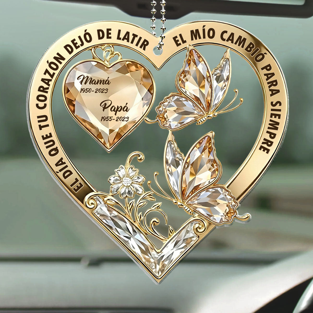 The Moment My Heart Changed Forever Spanish - Personalized Car Ornament