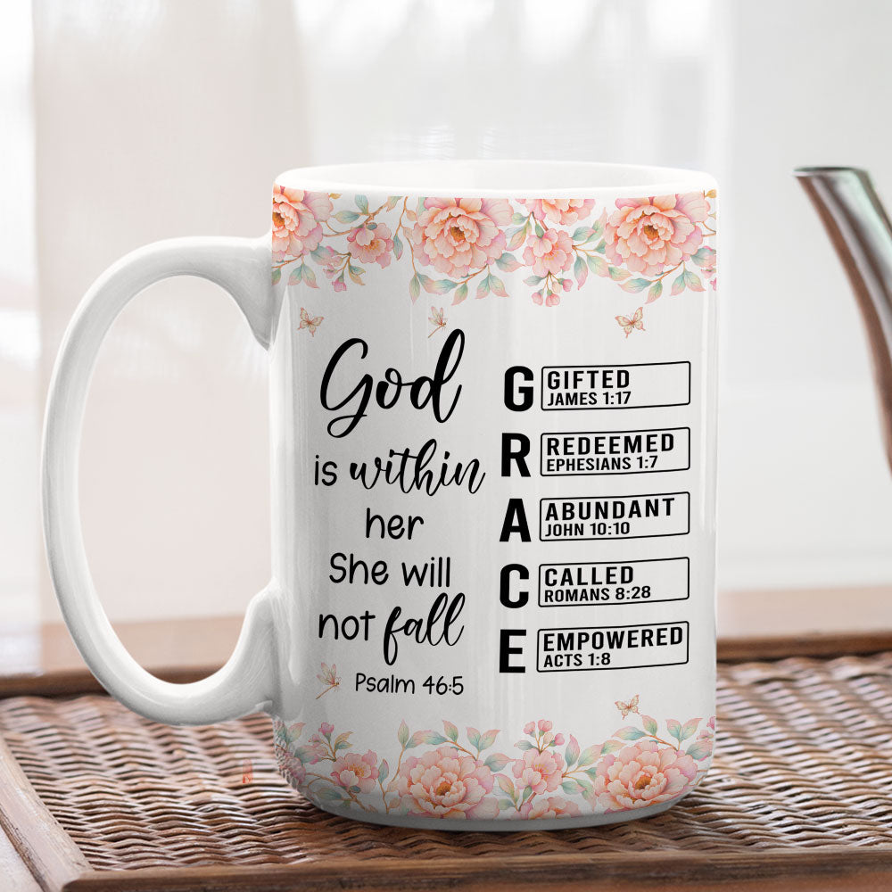 Custom Christmas & Birthday Gift for Daughter • God Is Within Her - Personalized Coffee Mug