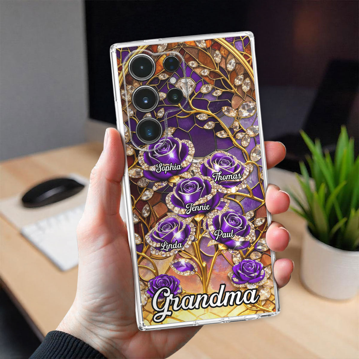 Rose Flower Grandma - Personalized 3D Effect Phone Case
