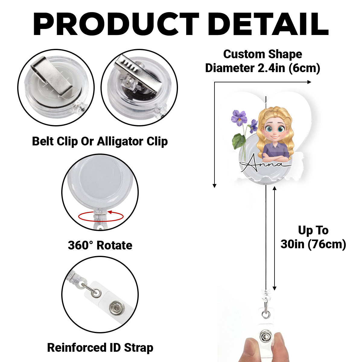 Custom ID Holder Gifts For Coworker, For Boss, Office Gift With Name • You Are Beautiful Flower - Personalized Acrylic Badge Reel