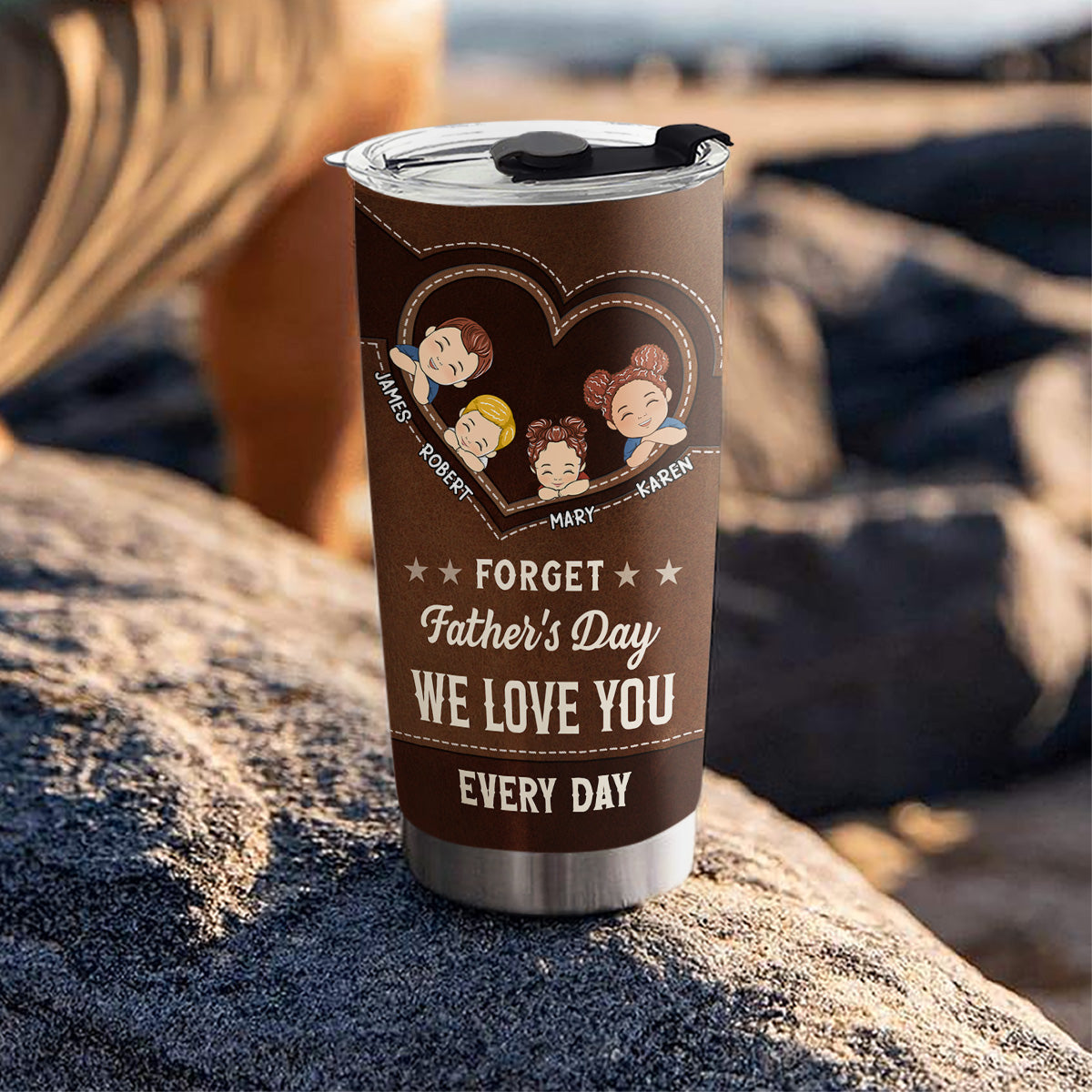 Custom Christmas Birthday Gifts For Dad • We Love You Every Day - Personalized Tumbler