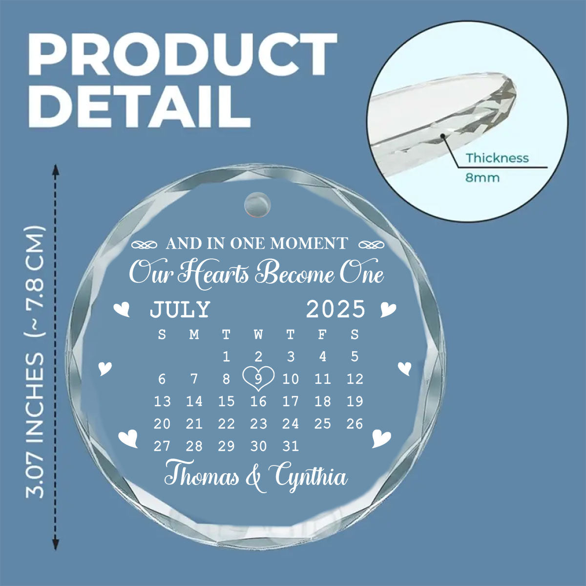 Custom Couple Christmas Ornament, Anniversary Gift •  Forever Starts With This Moment - Personalized Glass Ornament