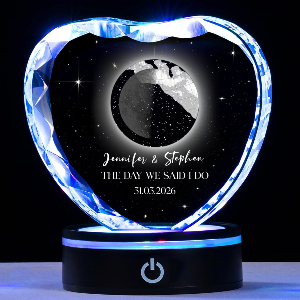 The Beginning Of Our Story - Personalized Crystal Led Light