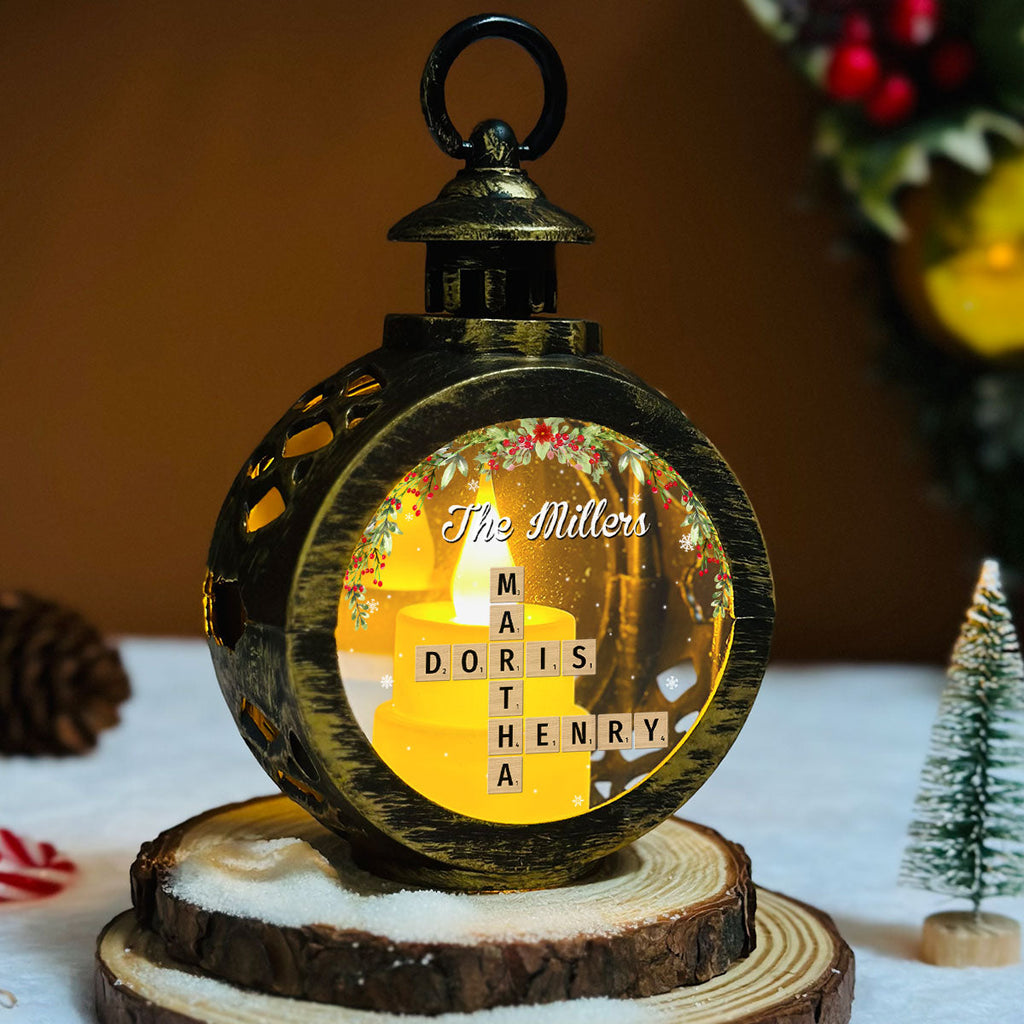 Custom Name Family Christmas Gifts, Holiday Decor • Home Is Where - Personalized Christmas Lantern