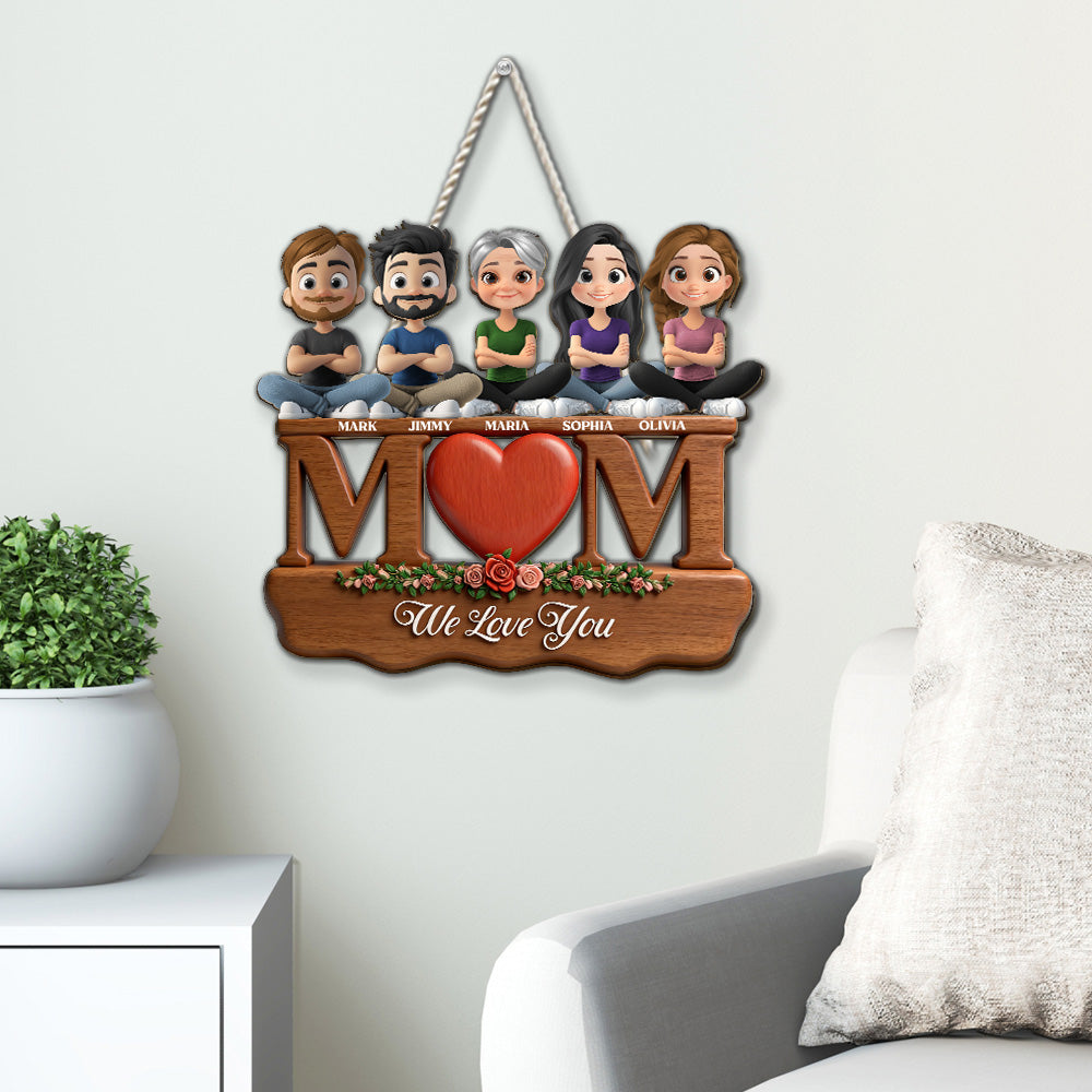 Custom 3D Home & Wall Decor, Birthday & Christmas Gift • Love You Mom - Personalized Wood Sign