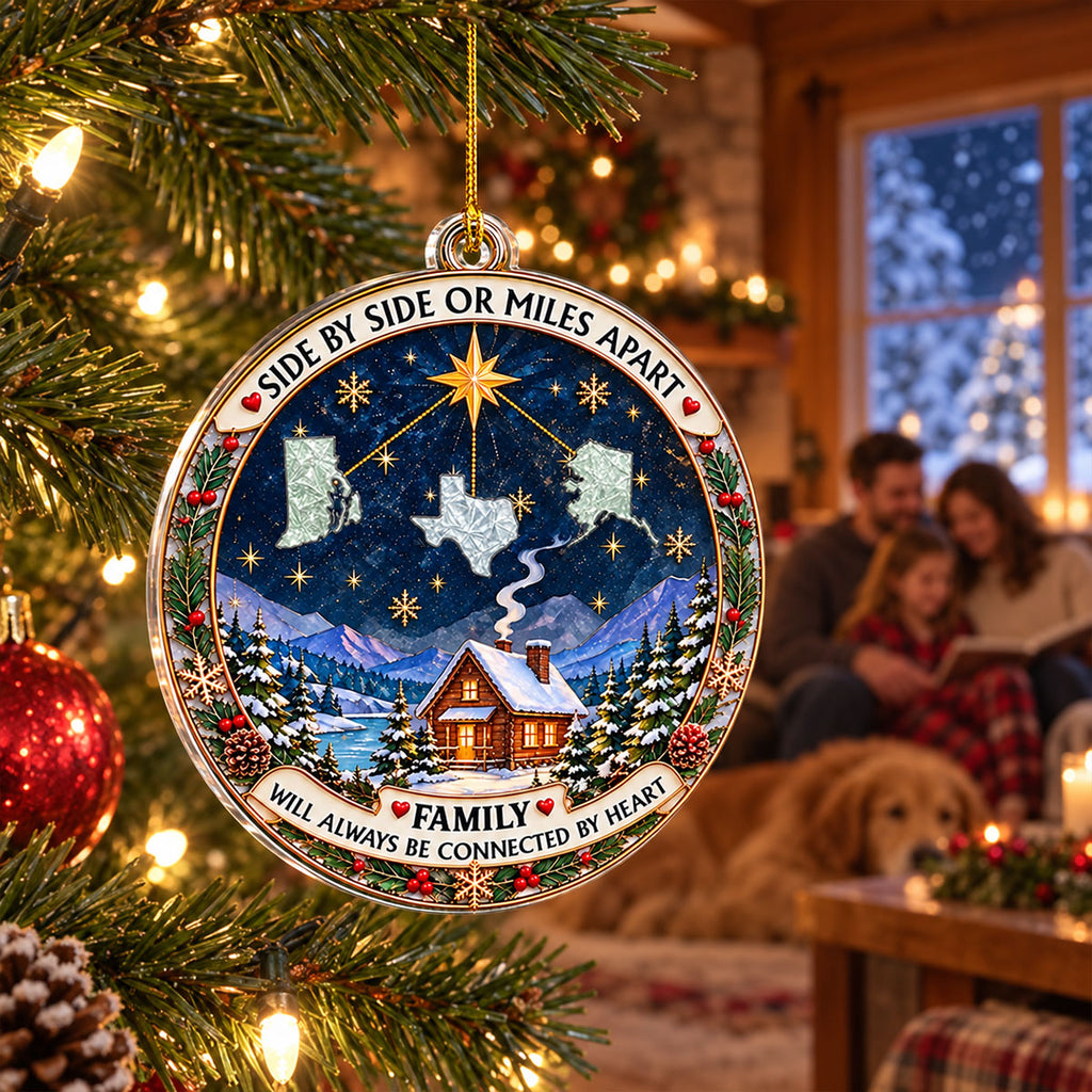 Custom Family Ornament, Christmas Gift for Family Members •  Our Holiday Home - Personalized Acrylic Ornament