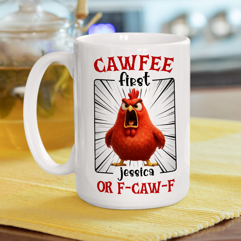 Custom Coworker, Christmas & Birthday Team Appreciation Gift • No Talkie Before Cawfee - Personalized Coffee Mug