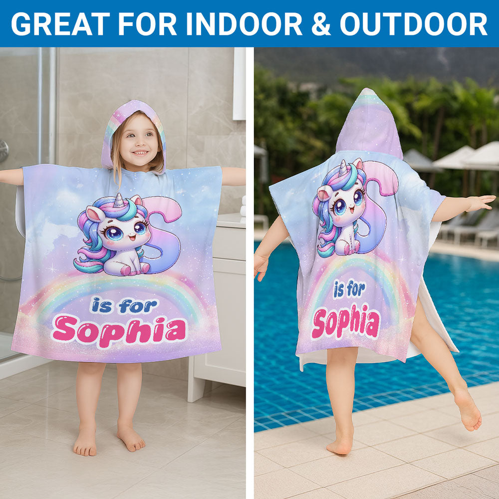 Alphabet Game Cartoon - Personalized Hooded Beach Towel