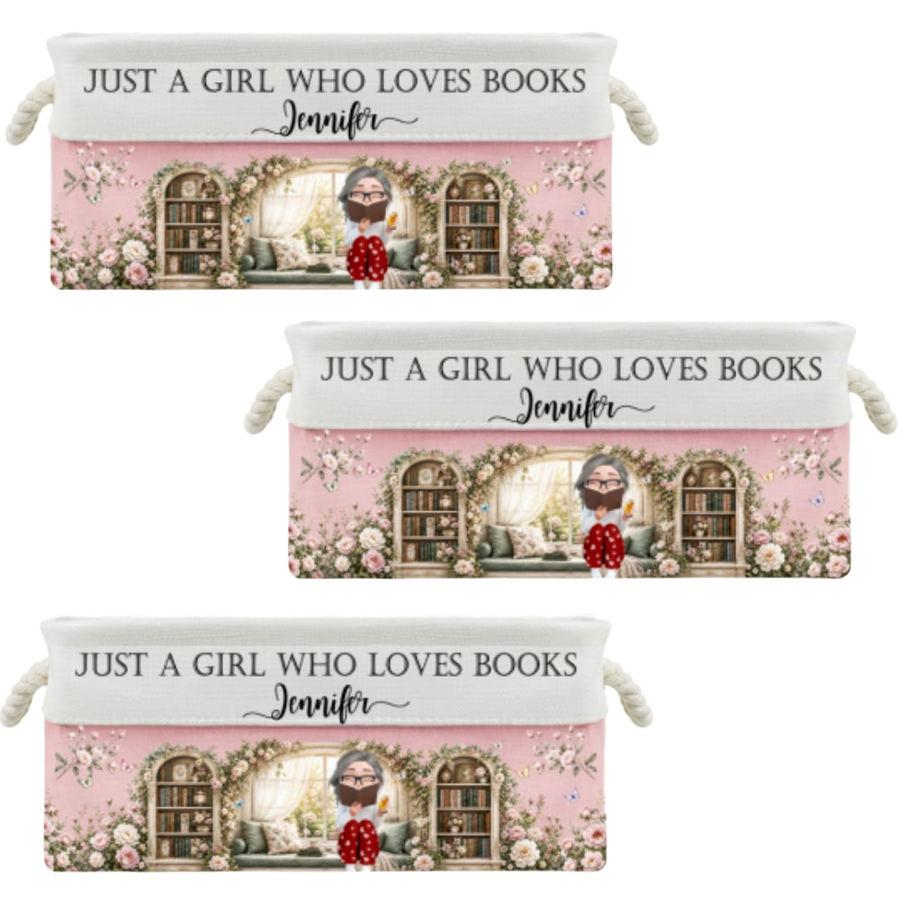Books Are My Happy Place - Personalized Storage Basket