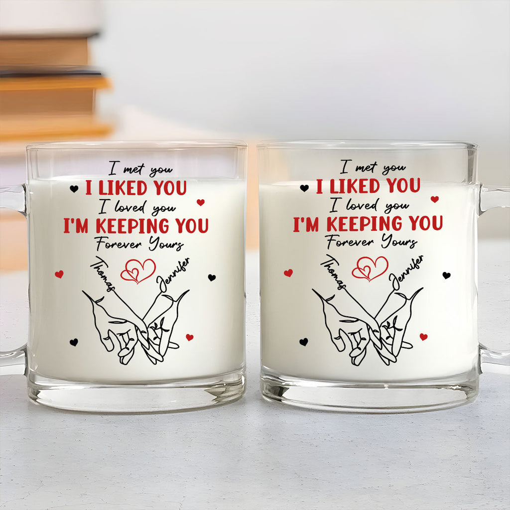 Custom Anniversary Keepsake Gifts For Couple • The Day I Met You - Personalized Glass Mug