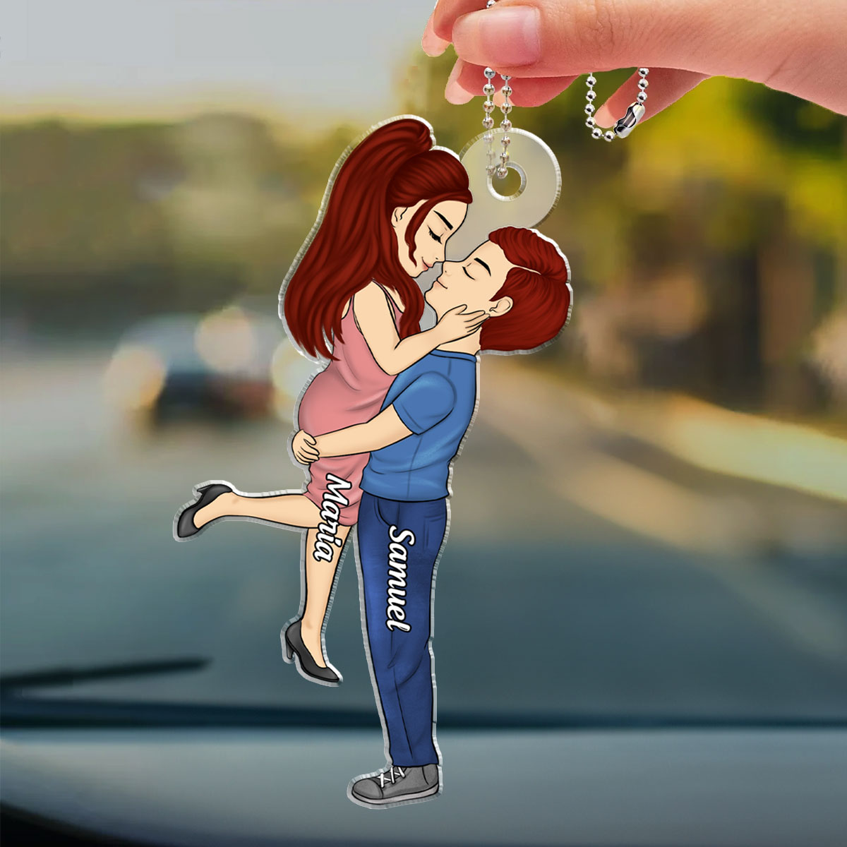 I Love You - Personalized Car Ornament
