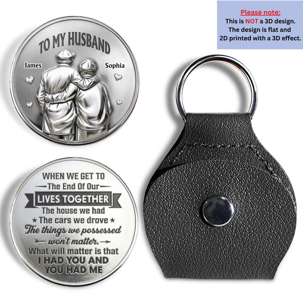 Custom Coin Keychain, Mother's Father's Day Birthday Gift Keepsake • The Things We Possessed Won't Matter - Personalized Pocket Hug