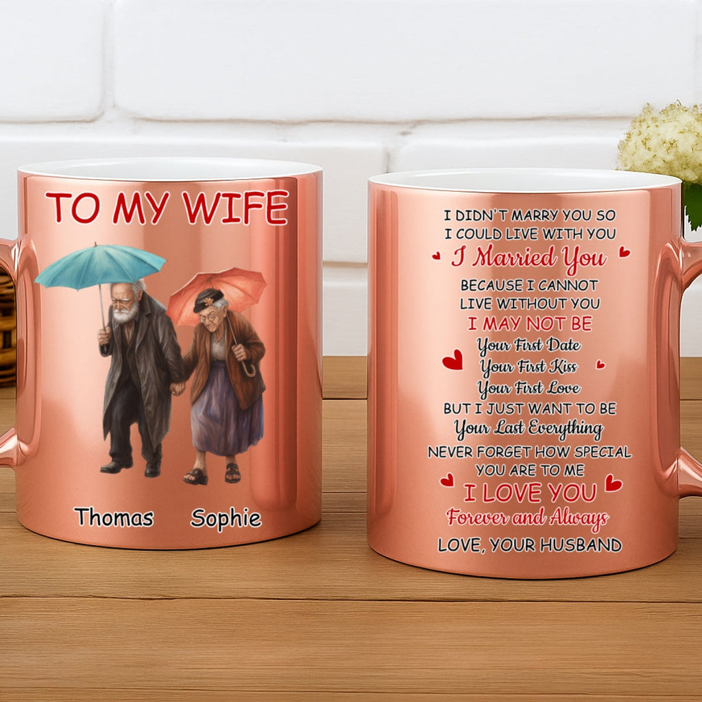 Custom Anniversary Keepsake Gifts For Couple • My Wife My Always - Personalized Metallic Mug