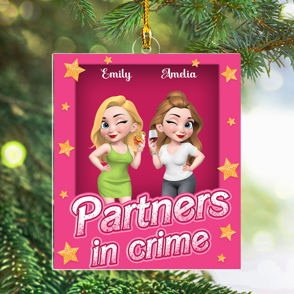 Custom Friendship Christmas Ornament, Best Friend Gift •  Crime Crew - Personalized Acrylic Ornament
