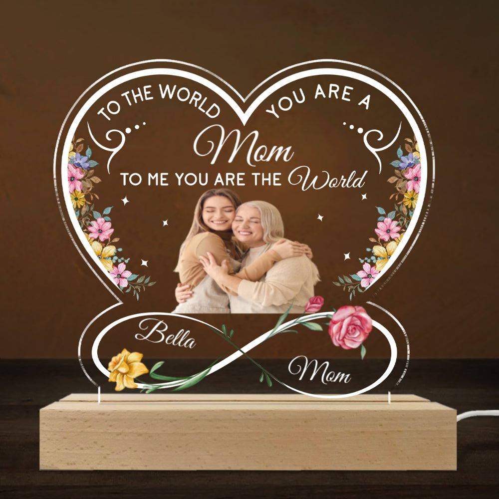 Custom Photo Mother's Day Gift for Mom Grandma • Awesome Mom - Personalized LED Light