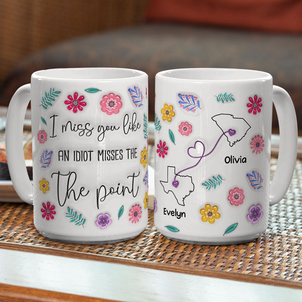 Custom Best Friend, Christmas & Birthday Friendship Keepsake Gift • Miss You - Personalized 3D Inflated Effect Mug